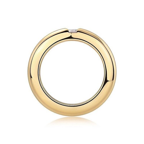 14K Gelbgold plattiert 4mm Moissanit Band Ehering S925 Sterlingsilber - Bild 5 von 14