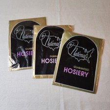 Vintage 3 Pair Of Nationals Guaranteed Hosiery Pantyhose Soft READ DESC