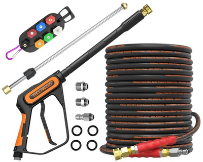 #ad Pressure Washer Gun and Hose Kit 100FT Kink Resistant 5 16 Power Washer Hose... $180.25