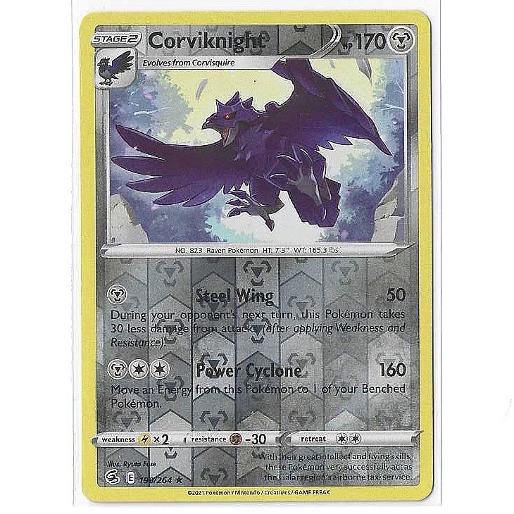 Corviknight 190/264 Rare Fusion Strike Pokemon Reverse Holo Near Mint