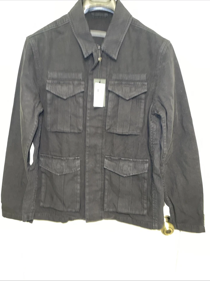 Chaqueta de mezclilla negra para hombre John Varvatos talla 46 nueva con etiquetas venta al por menor $498,00 Foto 2 de 4