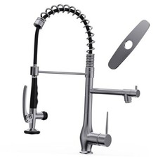 with Pull Down Sprayer, Single Handle High Black Stainless Kitchen Faucet
