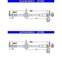 2X Ate BremsschlÄUche Hinten Passend FÜR Ford C-MAX Focus Grand Links+Rechts