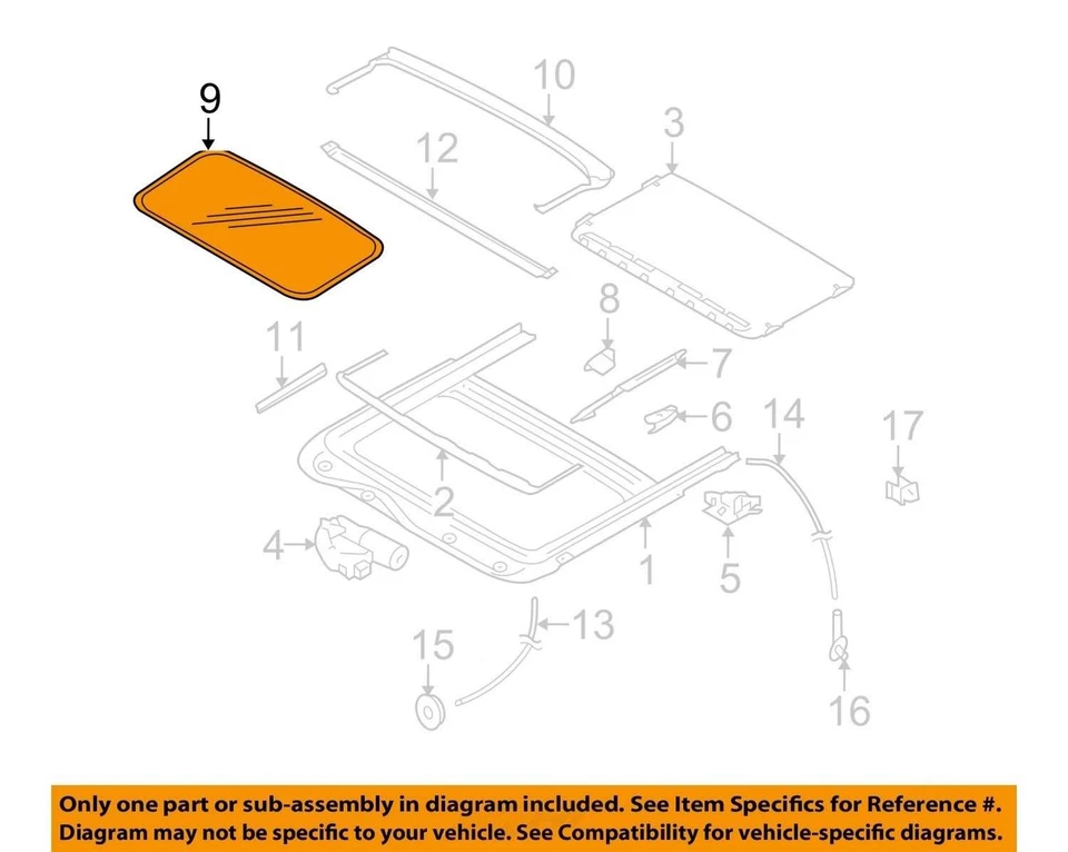 Subaru TRIBECA 2006-2014 techo corredizo solar vidrio 9689218 Foto 3 de 4