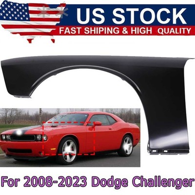 Black Fender For 2008-2023 Dodge Challenger Front Driver Side Primed Steel