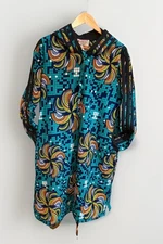 Vintage Dashiki Hoodie SZ XL 100% Cotton with Pockets