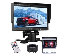 7" LCD Monitor Backup Camera Night Vision IP68 12V for Truck RV Trailer Van