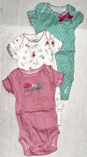 CARTERS Just One You 3 piece set pink/green/white size NEWBORN Vintage