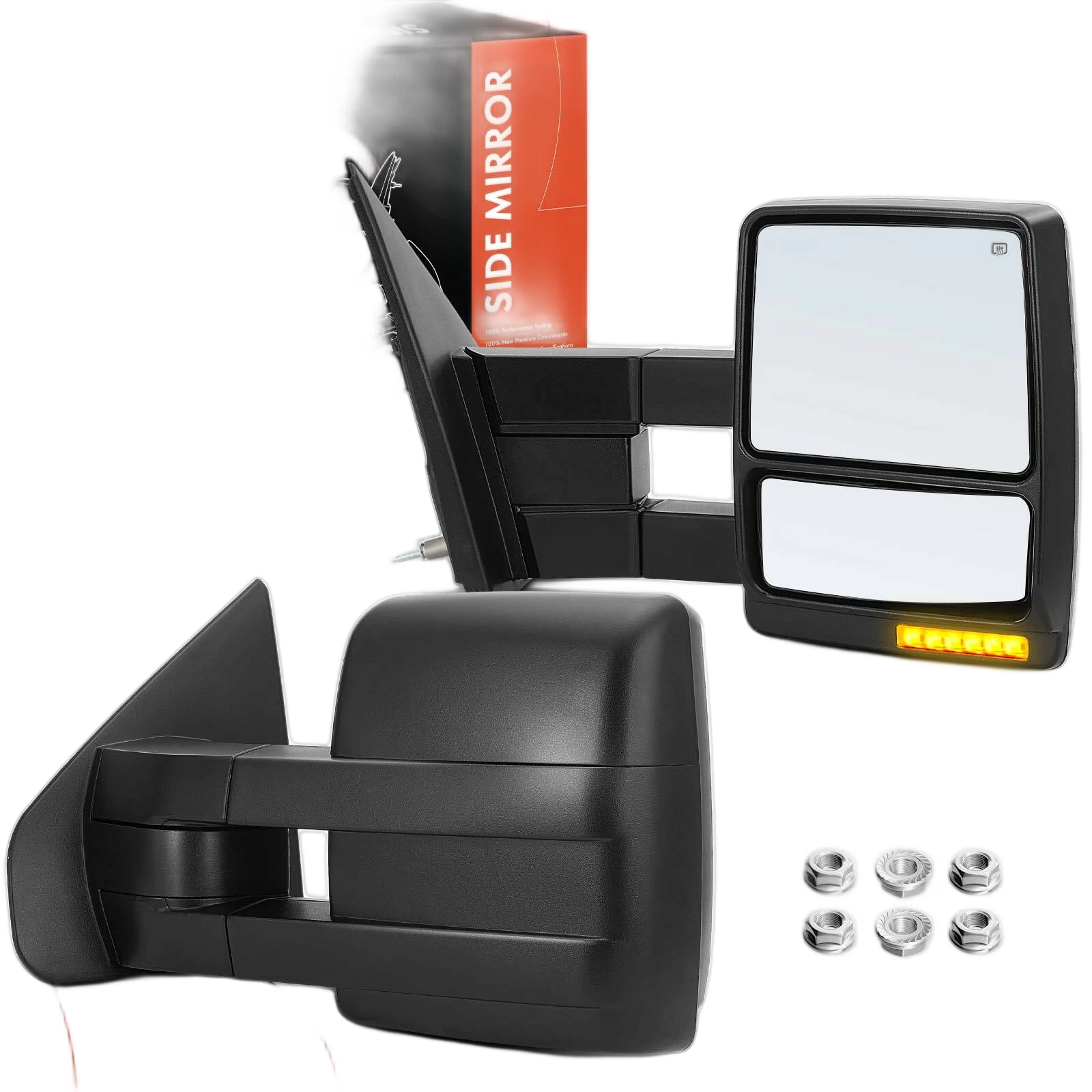 A-Premium Pair Power Towing Mirror w/ Manual Fold Signal for Ford F-150 04-06