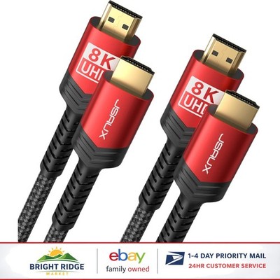 8K HDMI Cable 2.1, 10ft Male to Male, Supports 48Gbps and Ultra HD Video