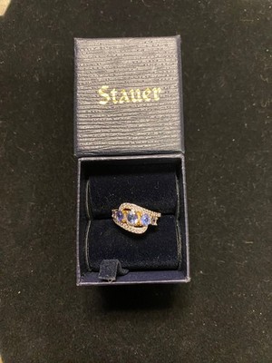 Stauer Tanzanite 5 Stone Aniversary Ring Size 6 Sterling Silver New in Box