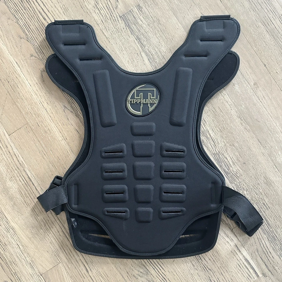 Protector de pecho Tippmann negro paintball acolchado ventilado armadura corporal T307001 NUEVO Foto 2 de 4