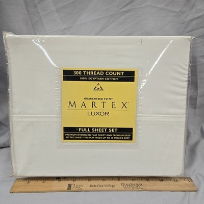Martex Luxor King Sheet Set Egyptian Cotton 300 Thread Count White