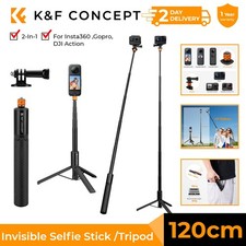 K F CONCEPT Invisible Selfie Stick Extension Long Pole for Insta360 GoPro DJI