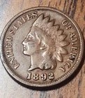 Indian Head Cents 1892 Extra Fine Your Get (1) This Actual Penny E345