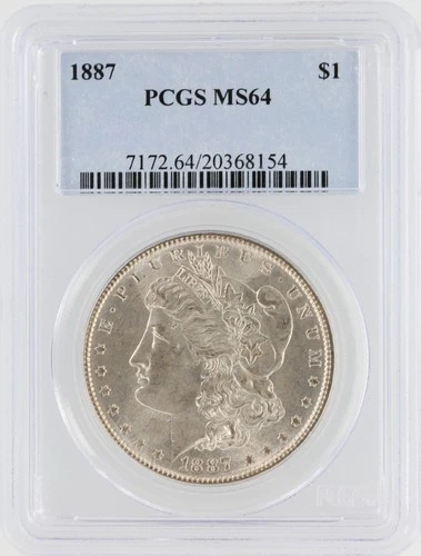 1887 Morgan Silver Dollar PCGS MS64 S$1 Philadelphia Minted No Reserve