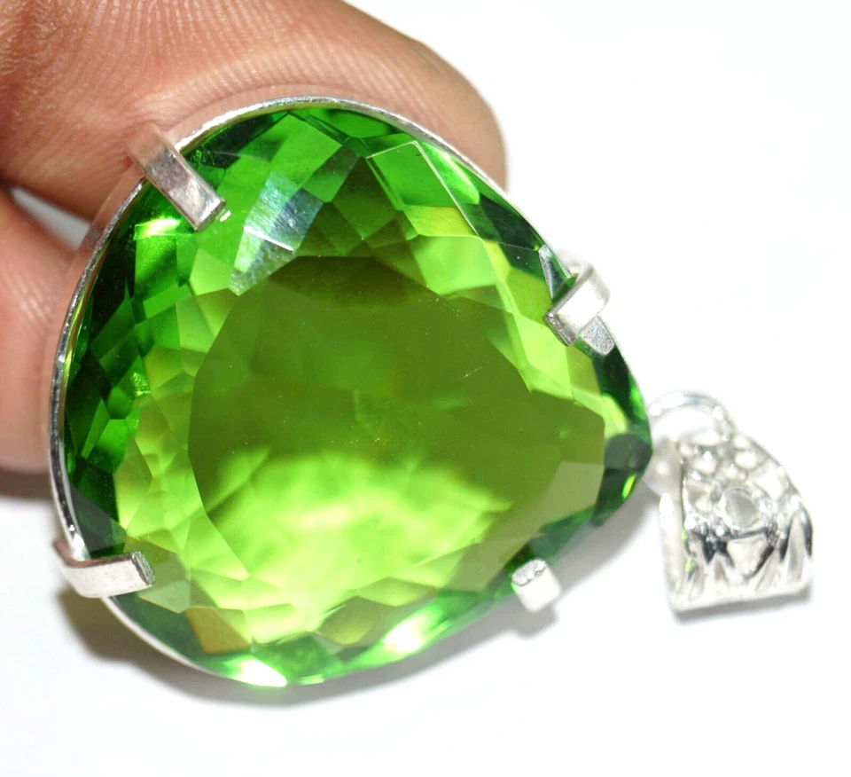 Pietra preziosa sciolta cuore solitario argento tedesco taglio smeraldo... - Immagine 3 di 4