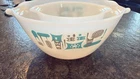 VINTAGE FIRE KING ANCHOR HOCKING ATOMIC BLUE HEAVEN CINDERELLA  MIXING BOWL SET