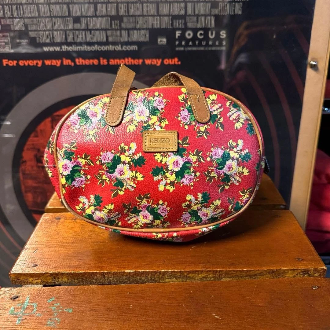 Kenzo 90S Vintage Floral Pattern All Over Mini Pouch Cosmetics