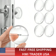 6pcs Self-Adhesive Rubber Wall Protectors Flexible Door Handle Stoppers-NEW