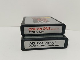 Atari 7800 Game Lot of 7! Baseball/Galaga/Ms. Pac-Man/One-On-One/Robotron 2084 +