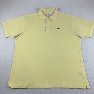 Lacoste Knit Polo Shirt Men s 6/XL Yellow Tennis Golf Performance 100% Cotton