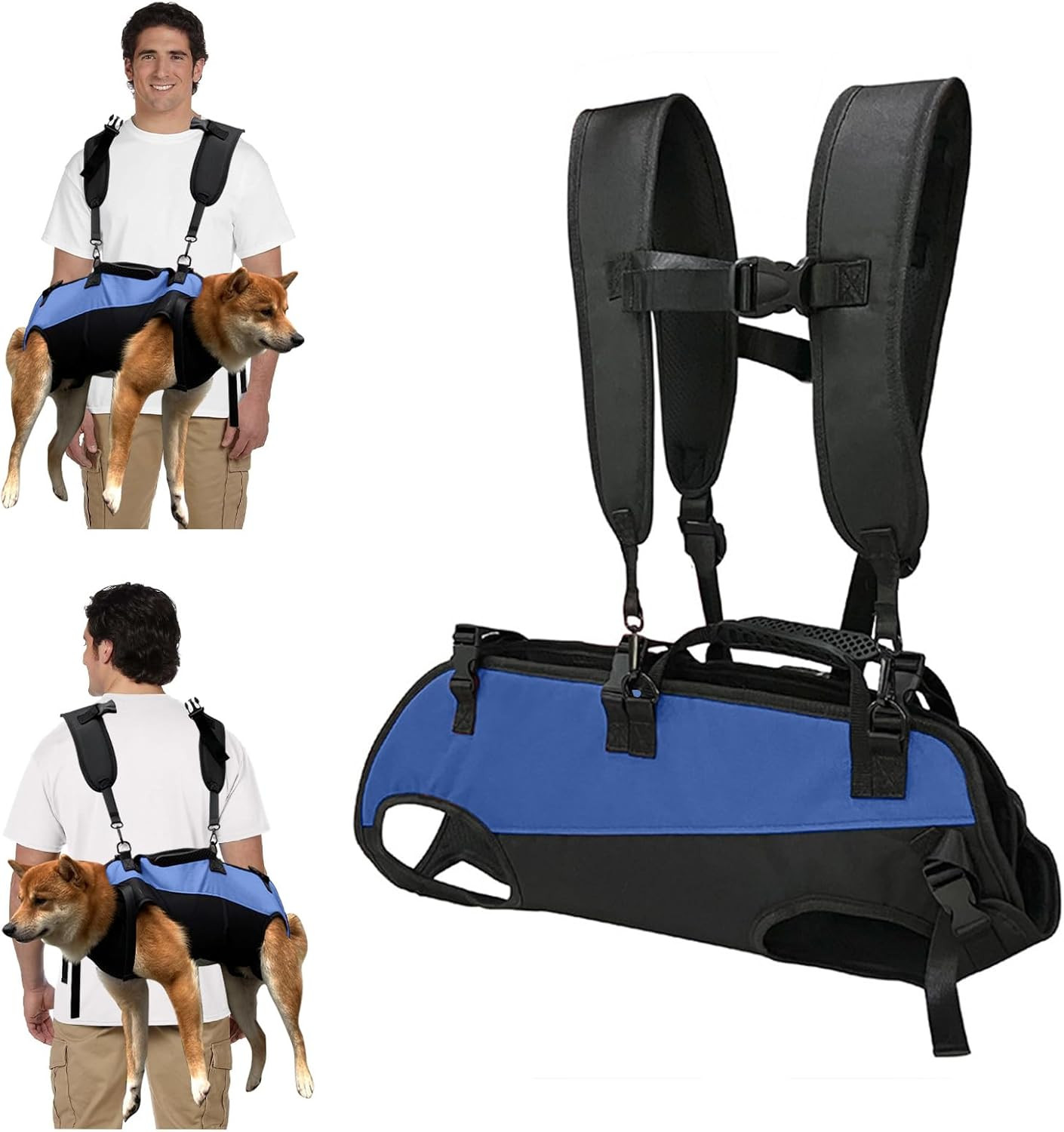Zaino per Cani Di Taglia Piccola/Grande,Regolabile Imbracatura per Cani Di Tagli
