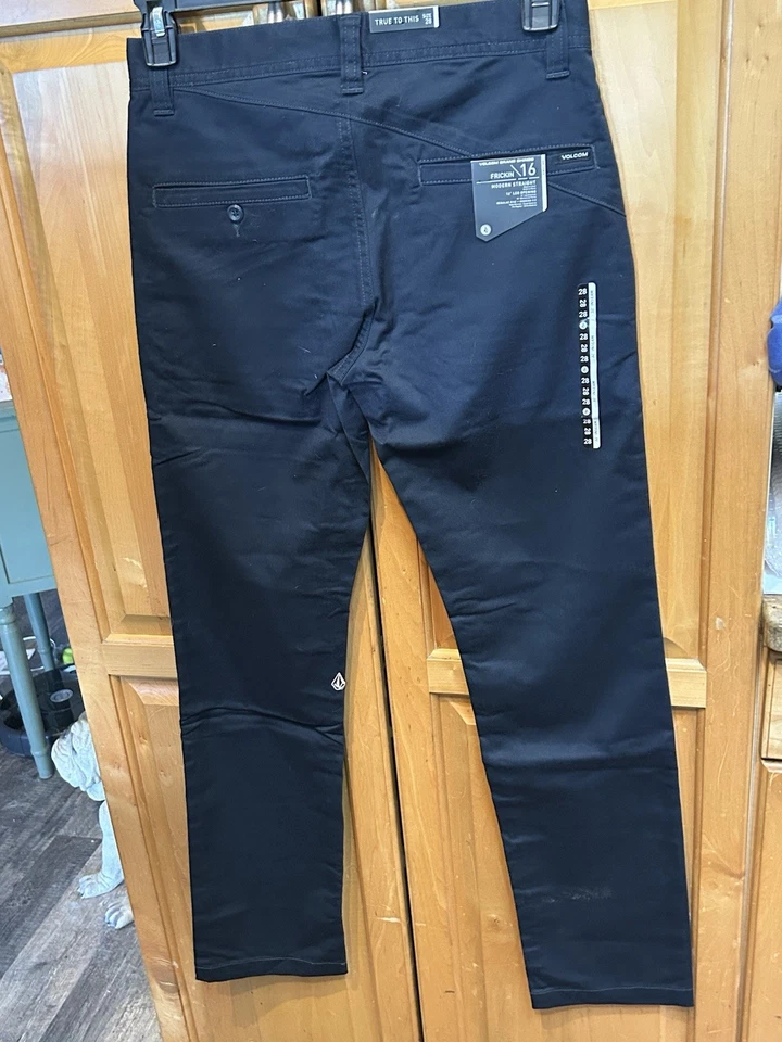 Volcom Frickin Modern Pants Men 28X32 Blue Navy Straight Chino Stretch NWT - Image 2 of 4