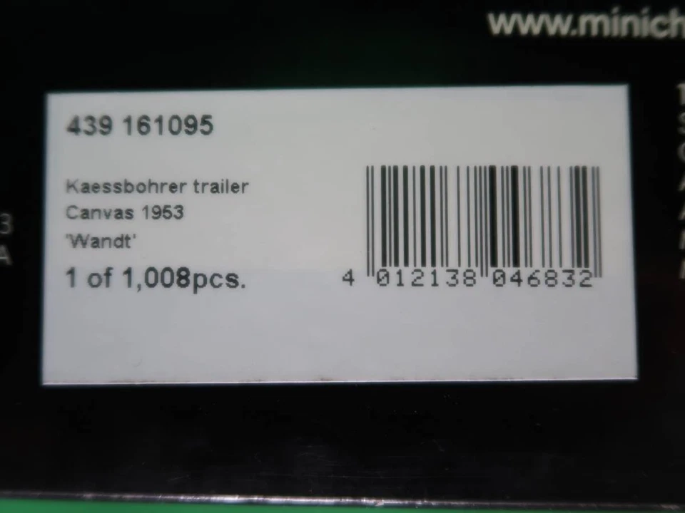 Minichamps Kesballer Canvas Trailer 1953 Wandt 439161095 PMA 1/43 Minicar - Image 2 of 4