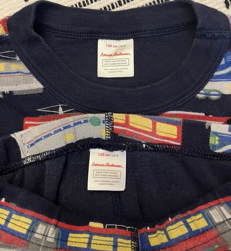 Hanna Andersson Organic Cotton Train Print Locomotive Pjs 130 8 - Picture 3 of 3