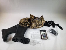 HISEA Upgrade Chest Waders with Boots 2-Ply Nylon/PVC 54" Long Men's Size 7 Boot