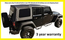 Replacement Black Soft Top Tint Windows 07-09 For Jeep Wrangler Unlimited 4 Door