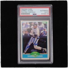 Darrell Evans Signed 1989 Score #171 Card Auto PSA