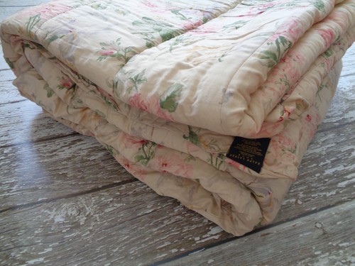 Raro Edredón Vintage Ralph Lauren Therese Completo Reina Satén Rosa Iris - Imagen 9 de 13