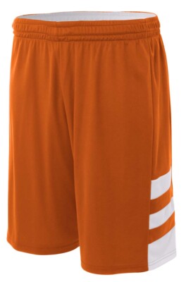 A4 Mens 100% Polyester Moisture Wicking 10'' Reversible Speedway Shorts N5334