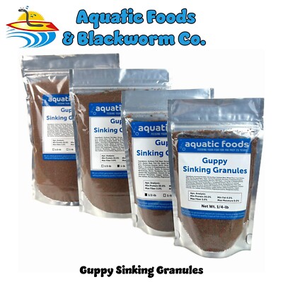 Guppy Sinking Granules - Great for Guppies, Tetras, Mollies and Livebearers. WL