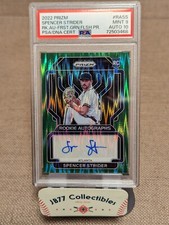 2022 Panini Prizm Spencer Strider FROST GREEN FLASH RC 2/5 PSA 9 DNA AUTO GEM 10