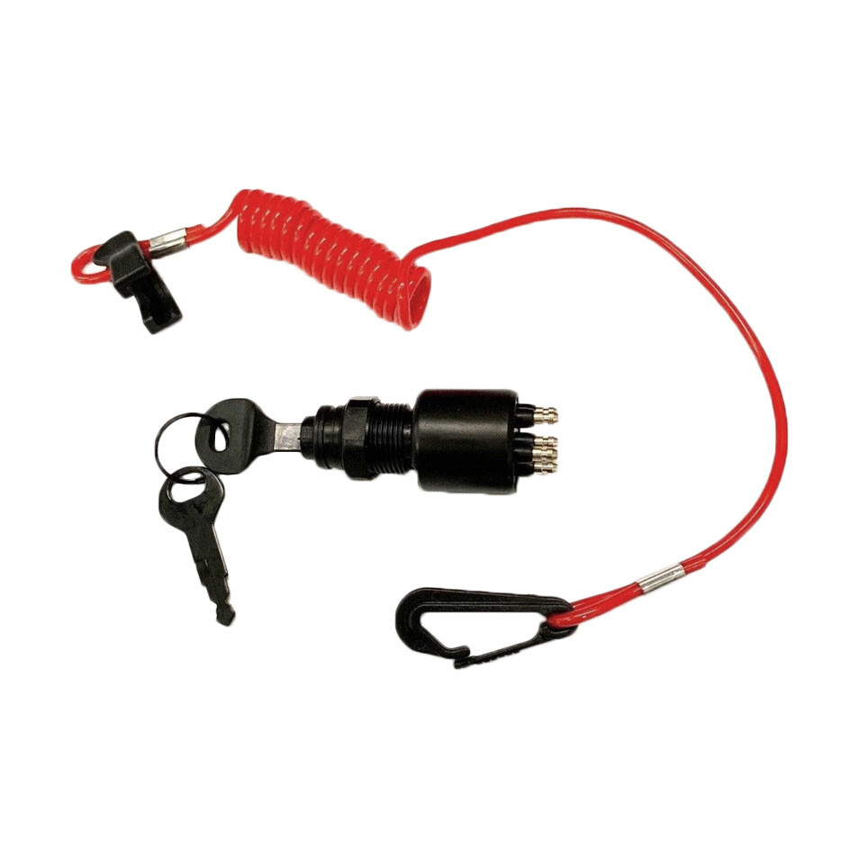 Ignition Key Switch & Safety Lanyard for Evinrude, Johnson, OMC
