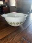 Vintage Pyrex Cinderella Mixing Bowl Pattern #441 Green on Opal 1 1/2Pt. 750 mL.