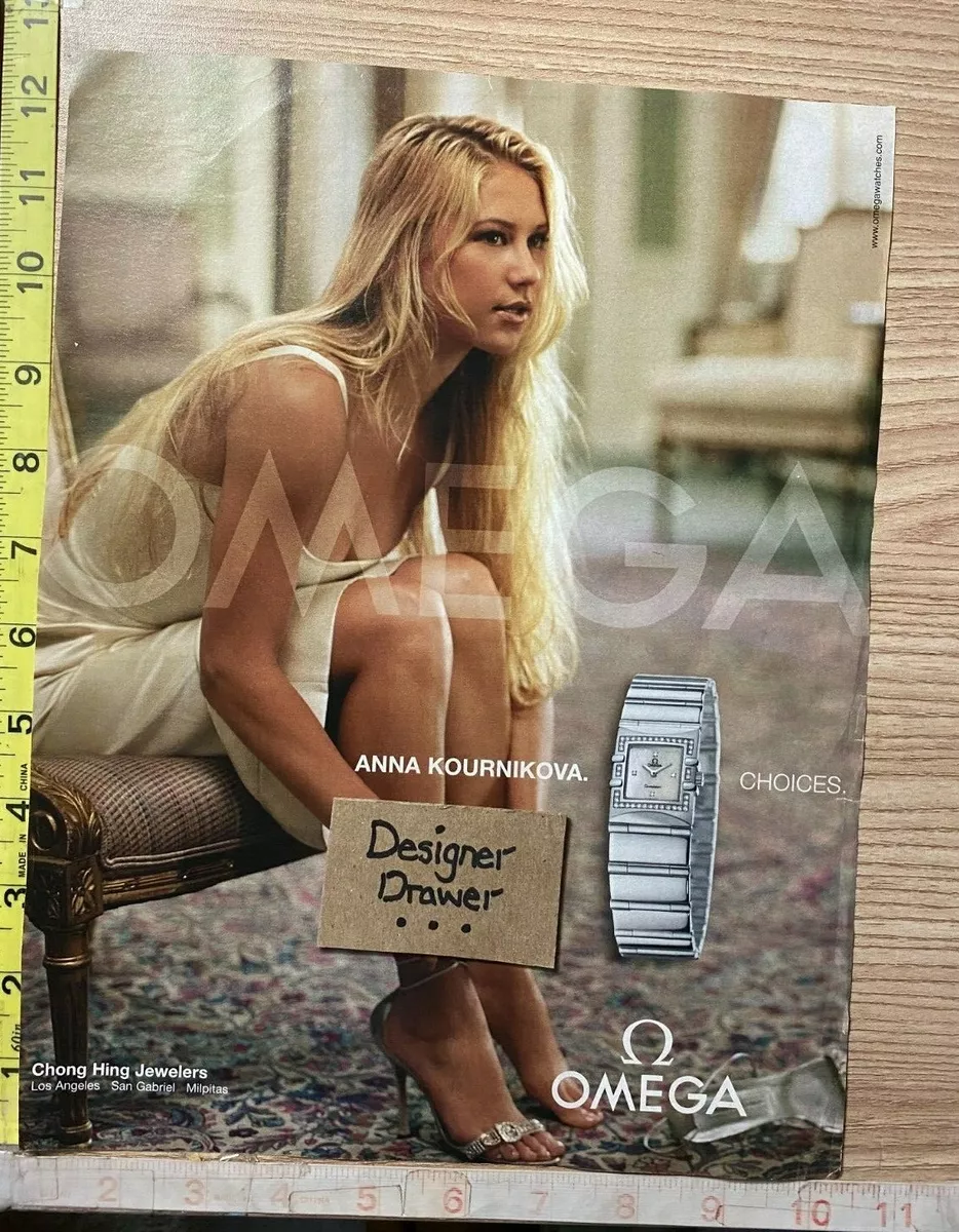 Anna Kournikova For Omega Silver Watches Print Ad Advertisement