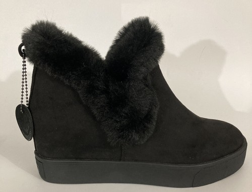 black suede pull on ankle boots