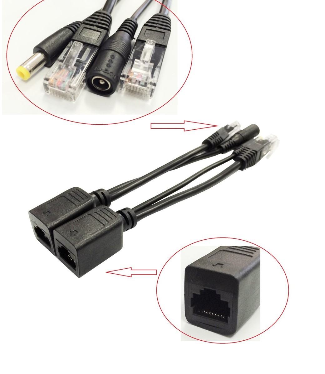 Pair IP Camera Power Over Ethernet Passive PoE Injector