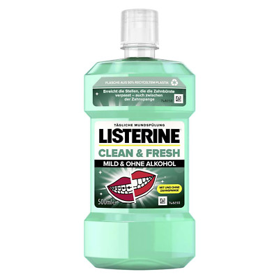 LISTERINE Clean & Fresh 500ml Mundspülung ohne Alkohol mit ätherischem Öl