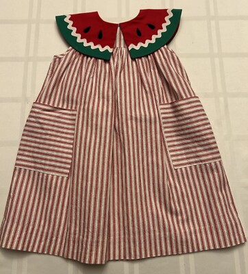 Girls Applique Watermelon Dress- Melissa Jackson 4T