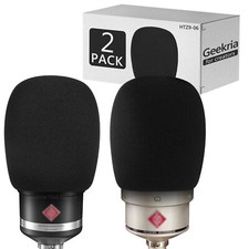 Geekria Foam Windscreen for Sennheiser MK 4, MK 8, TLM 107 (2 Pack)