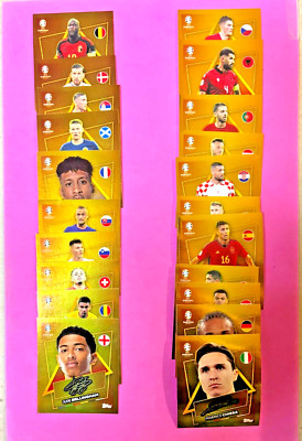 TOPPS UEFA EURO 2024 COMPLETE SET SP GOLD SIGNATURE - 21 STAR PLAYERS (SPs) (A1)