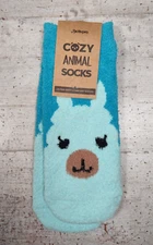 Activpro Cozy Animal Socks Ultra Soft Comfort Blue Bear Fuzzy Women Size 5.5-9.5