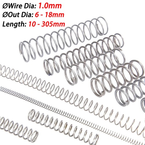 Ressort à compression fil dia 1,0 mm 304 ressort à pression en acier inoxydable 10 mm-305 mm - Photo 1/12