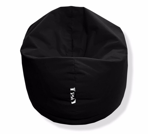 PATCH HOME Patchhome Gamer Kissen Lounge Kissen Sitzsack Sessel Sitzkissen Bean Bag + Würfel/Hocker Mit Reißverschluss Bereits Befüllt (Black, XL