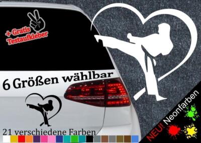 Karate Herz Aufkleber -6 Größen- Kampfsport Selbstverteidigung Dan Gürtel Judo